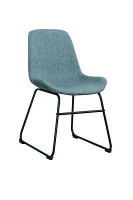 Grey Fabric Black Powder Coating Bar Chair