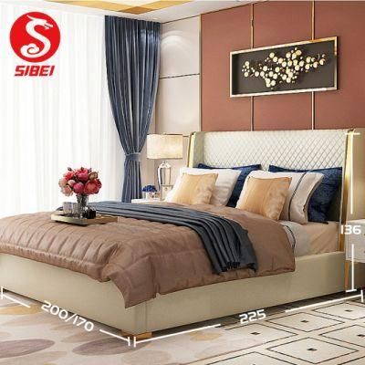 High Quality Popular Modern Design King Size Wooden Metal Bed Frame Supplier