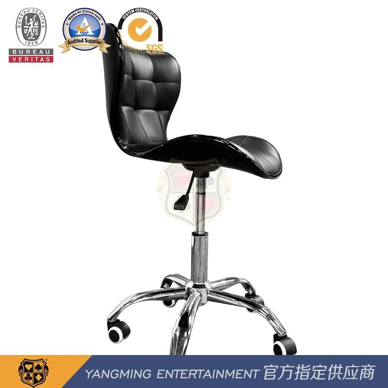 Baccarat Dragon Tiger Poker Table Customized Black Lifting Pulley Dealer Licensing Chair Ym-Dk03