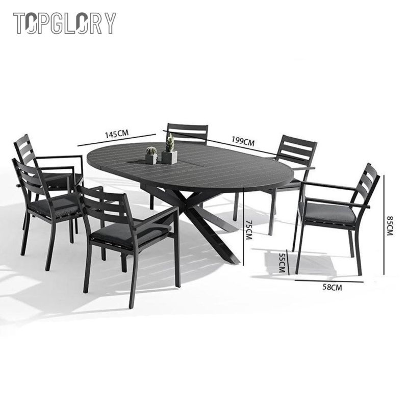 Outdoor Table and Chair Combination Courtyard Patio Villa Garden Aluminum Alloy Tube Material Leisure Table and Chair