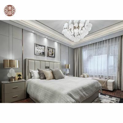 Modern Grey PU Leather Wall Panel Villa Bedroom Dining Room Living Room Furniture Set