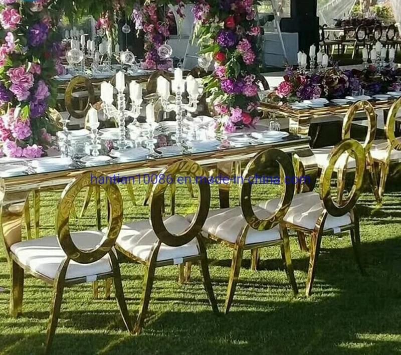 Gold and Black Wedding Banquet Chair Modern Restaurant Oval Back Dining Chair