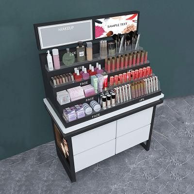 Custom Retail Promotion High-End Cosmetic Makeup Display Counter with Light Box