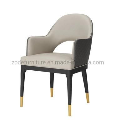 Zode Wholesale Nordic Leisure Restaurant Modern Home Furmiture Gold Legs PU Leather Dining Chair