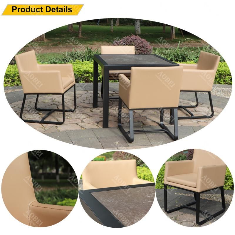 Modern Outdoor Garden Home Hotel Resort Restaurant Cafe Dining 4 Seater Square Table Chair Furniture