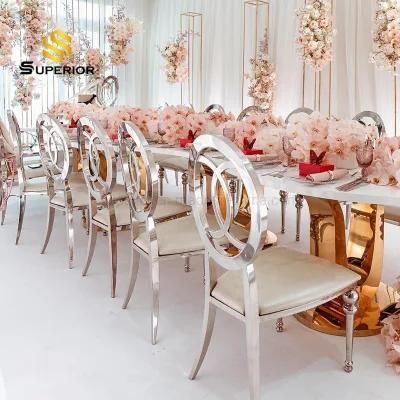 Event Rental Silver Stainless Steel Back Wedding Chairs Wholeslae