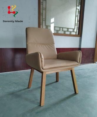 Modern Design Hotel Furniture Restaurant Cafe Coffee Shop Salon PU Leather Living Room Wood Frame Dining Chair