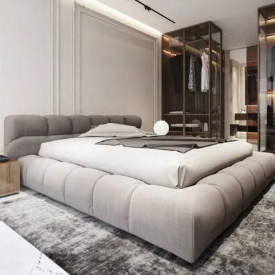 Modern Upholstered Fabric Bed Set Bedroom Furniture Wall Bed