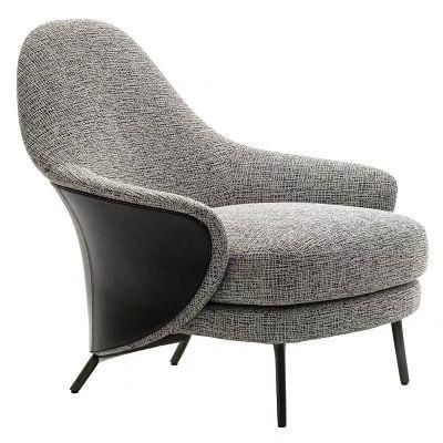 Luxury Fabric Upholstery Fiberglass Lounge Chair with Ottoman