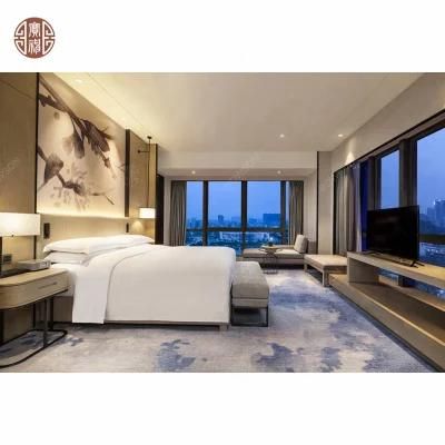 high End Hiton Hotel Project Design Bedroom PU Leather Furniture