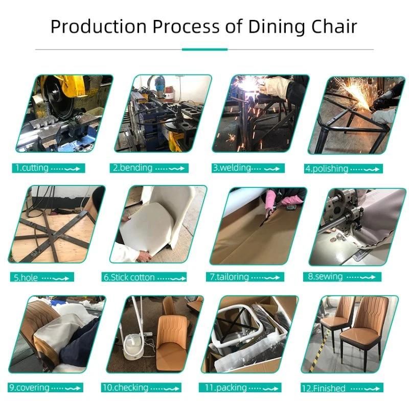 Industrial Custom Restaurant Used Furniture Metal Leather Chair for Dining Room Living Room