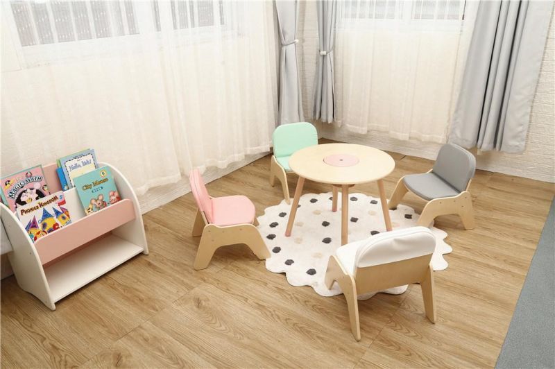 Solid Wood Legs Kids Sofa Chair with PU Leather Cushioned