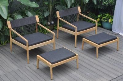 Patio Furniture Garden Furniture Cast Aluminum Patio Furniture Wooden Chair with Stool