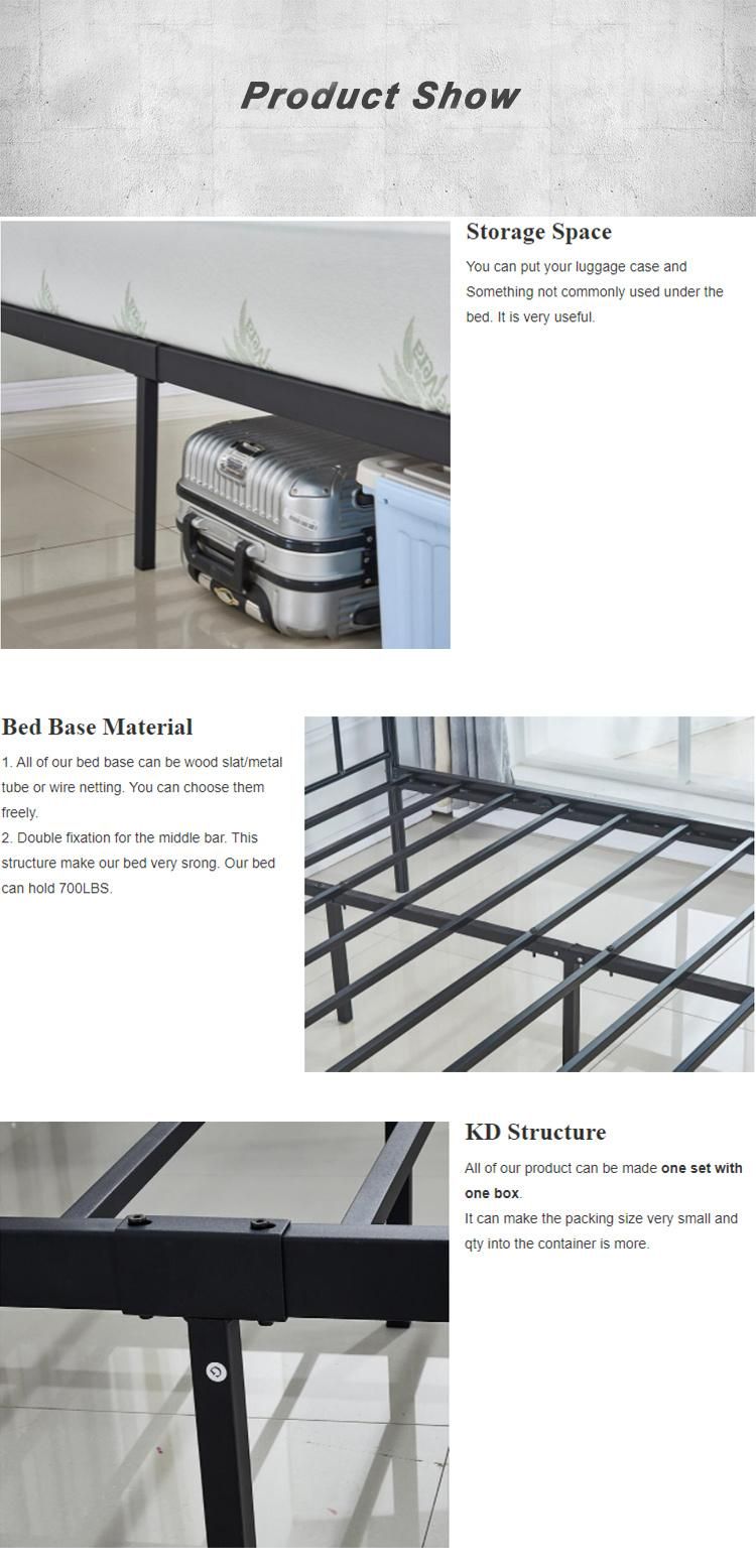 Hotel Dormitory Convenient and Simple Atmospheric Iron Metal Single Double Bed for Home Furniture