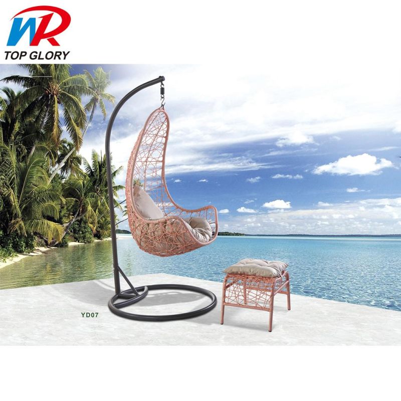 Hanging Chair Swing Resin Wicker Chair Basket Design Indoor or Outdoor Use Cushion Included
