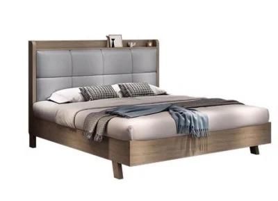 Upholstered Exclusive Queen Size Bed Latest Italian Style Contemporary Comfy Metal Frame Double Genuine Leather Bed