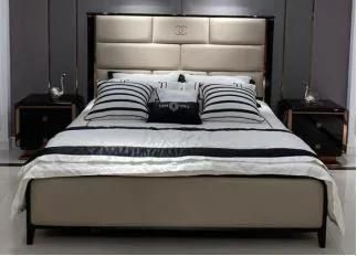 Post Modern Simple Leather Double Bed