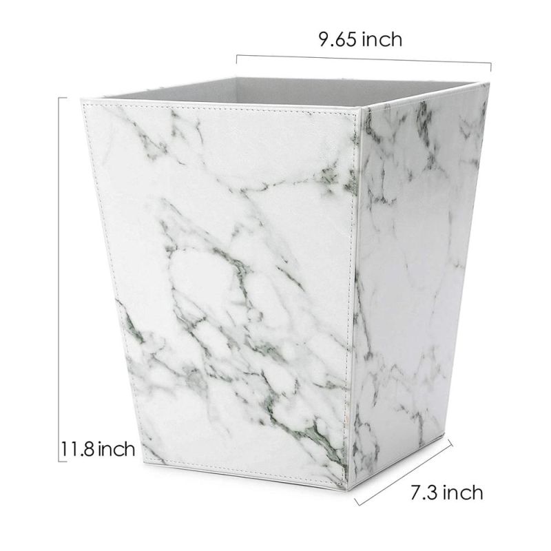 Lobby Made in China Marble PU Leather Hotel Swing Kitchen Trash Can