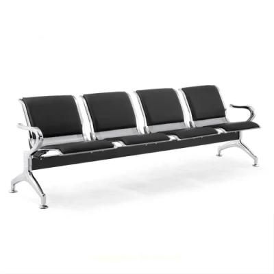 Low Price Stainless Steel 4 Seats Hospital Medical Padding Public Bus Station Airport Waiting Room Bench Chair Furniture with ISO
