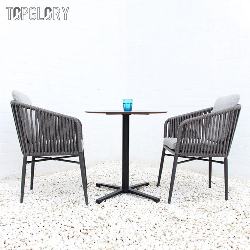 Modern Balcony Garden Patio Outdoor Furniture Waterproof Fabric Woven Rope Outdoor Chair with Coffee Table Set