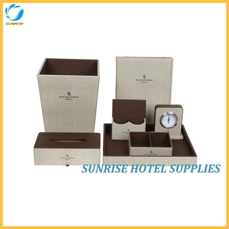 New Arrival 5 Star Hotel Leather Square Waste Bin