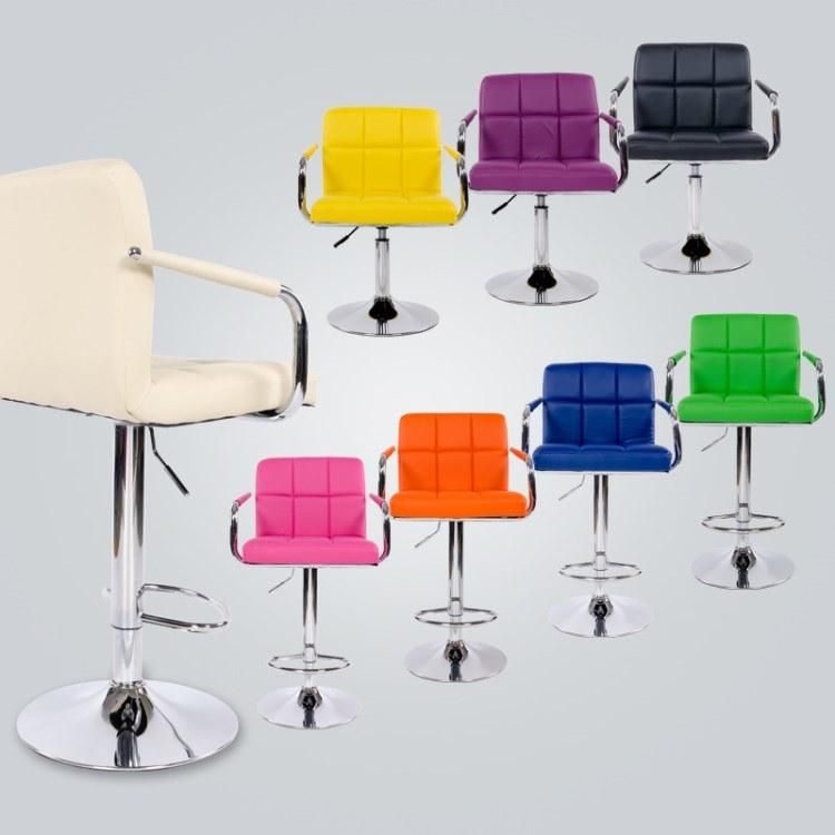 Bar Furniture Chair High Counter Bar Stool with Footrest Faux Leather Swivel Lift Bar Chair