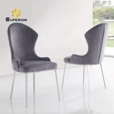 American Style Dining Room Stainelss Steel Dining Chairs Silver