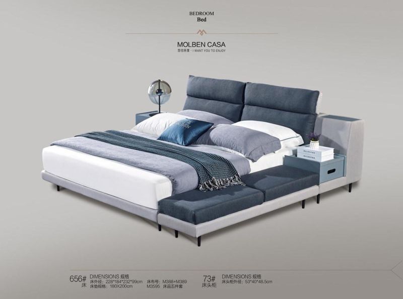 Wholesale Solid Wooden Bed Upholstered PU Leather King Size Bed