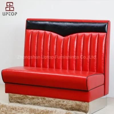 (SP-KS268) Retro American Style Leather Banquette Seating Restaurant Dinner Booth