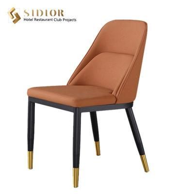 Modern Design Velvet Upholstered Lounge Dining Chair with Metal Legs