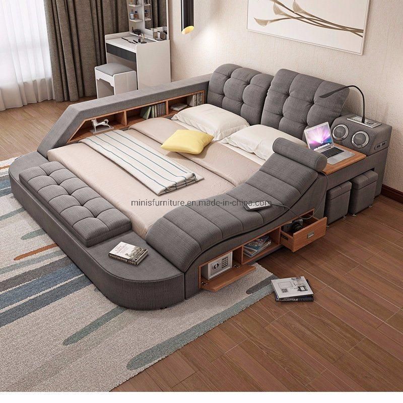 (MN-MB68) Unique Design Modern Home Bedroom Furniture Adult Leather Bed