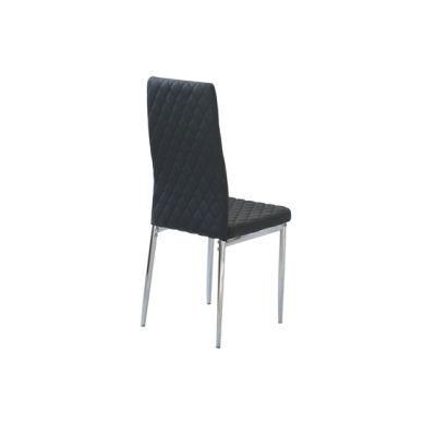 Modern Home Restaurant Dining Room Furniture Electroplate Steel Outdoor Furniture PU Faux Leather Dining Chair
