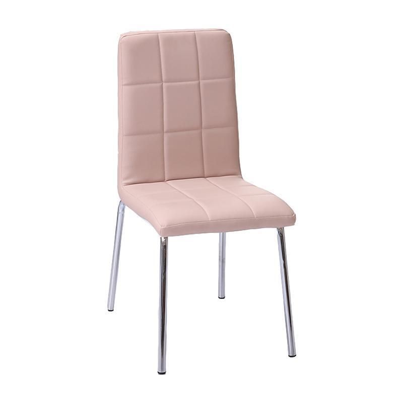Modern Restaurant Home Furniture PU Leather Dining Chair with Metal Legs