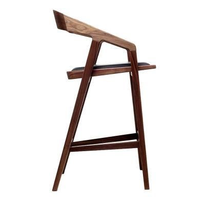 Sell Well New Type Multi-Color Optional Nordic Leather Fabric Wooden High-Back Leather Bar Stool Wooden Chair Stool Bar
