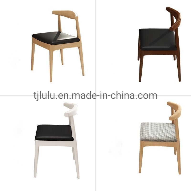 Home Furniture Factory Sales Fabric Leather Modern Dining Wooden Hotel Lounge Wood Chair