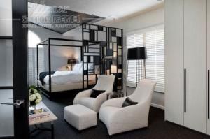 Modern Grey Fabric Cozy Chaise Lounge Hotel Sofa Chair