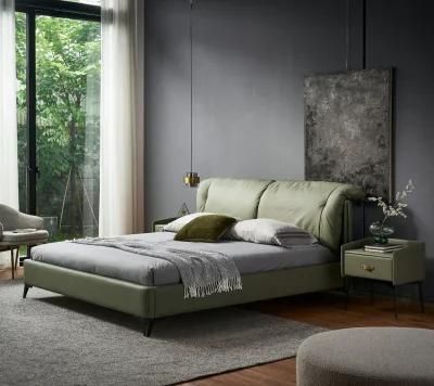 Soft Cushion Headboard Leather Beds Design Modern Bedroom Furniture Platform Bed