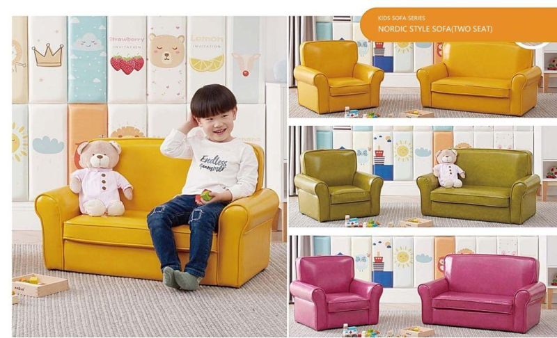 Modern Kids Sleeping Sofa, Leather Folding Sofa, Children Living Room Baby Sofa, Children Furniture Sofa, Day Care Center Sofa, Soft Single Sofa