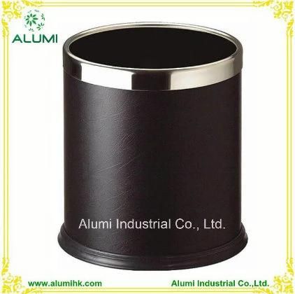 Durable and Fire Resistant Leather Waste Bin for Hotel