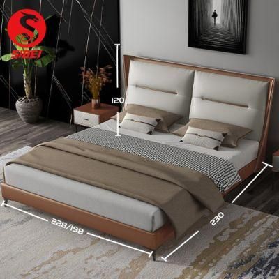 Luxury Modern Comfortable Full Size Wooden Bed Frame Set Designer Furniture