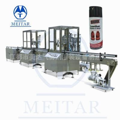 Good Quality Fully Automatic Aerosol Leather Spray Filling Machine Line on Sale