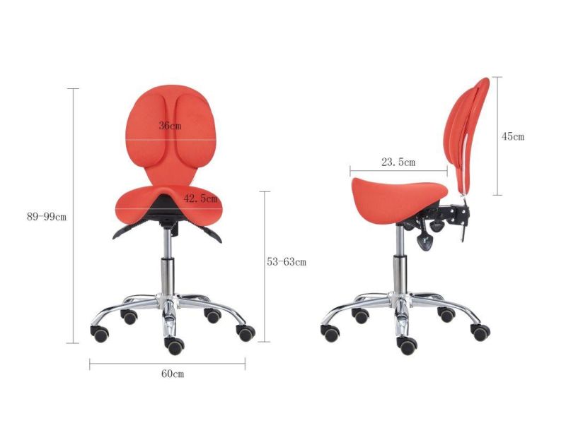 Swivel Adjustable Salon Beatuy Saddle Chair with Backrest