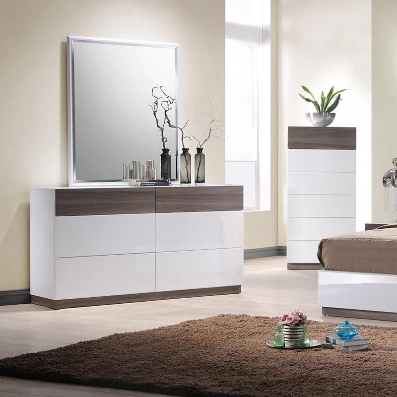 Modern Simple Design Wood Melamine Bedroom Furniture for Home / Hotel