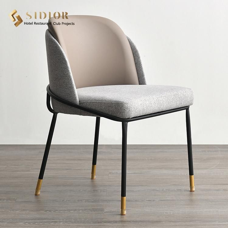 Commercial Modern Restaurant Furniture Black Metal Frame PU Leather Dining Chairs