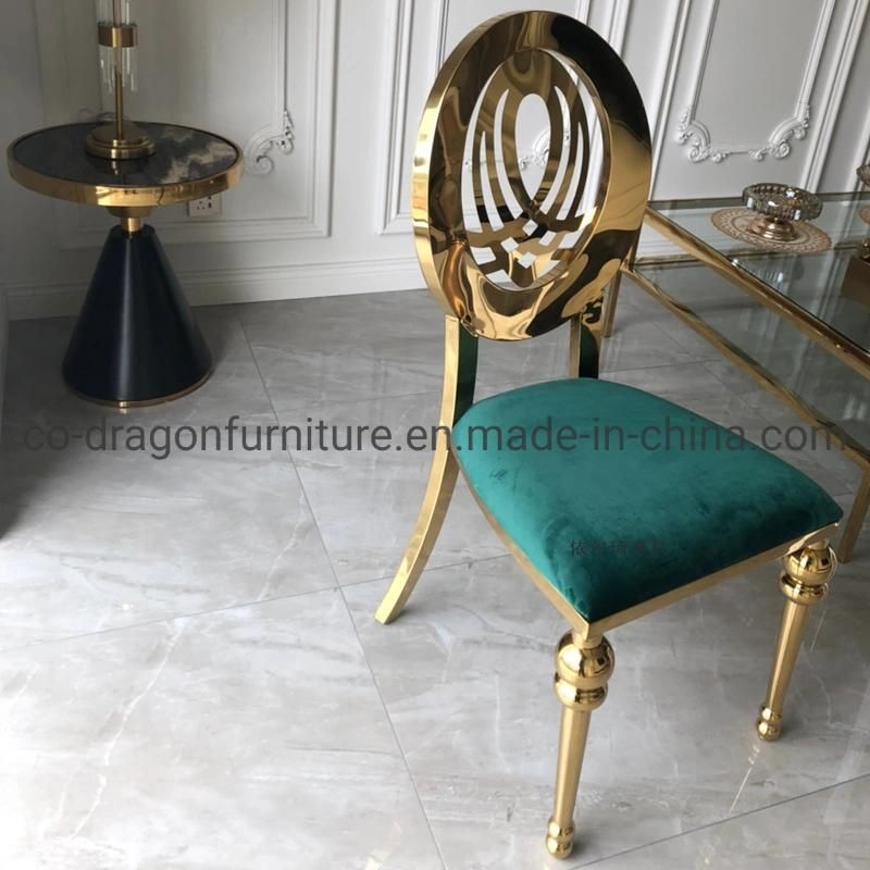 Home Furniture Wedding Furniture Gold Stainless Steel Leather Dining Chair