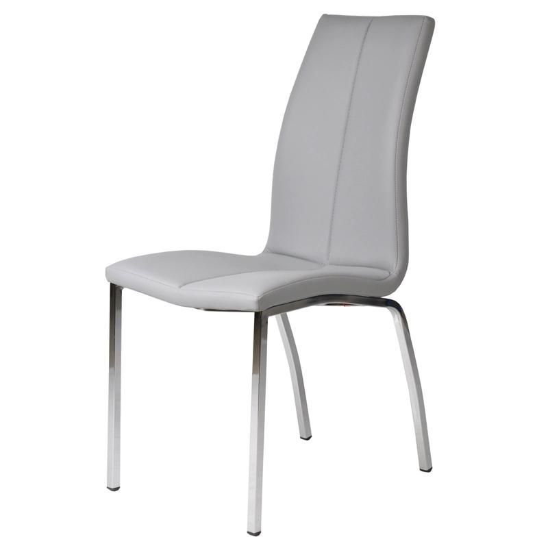 Luxury Modern Restaurant Furniture Classical Design Fabric PU Dining Chair with Metal Legs