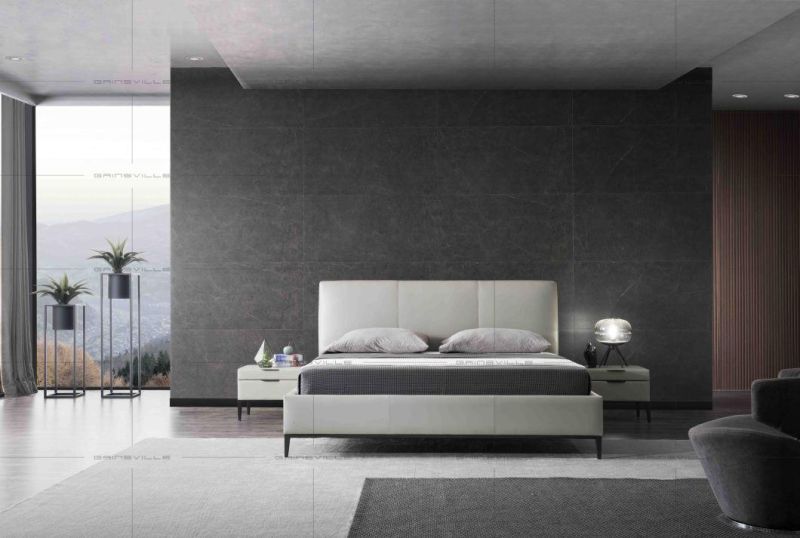 Popular Modern Home Furniture Designed Leather King Size Wall Bed for Bedroom Set Gc1816