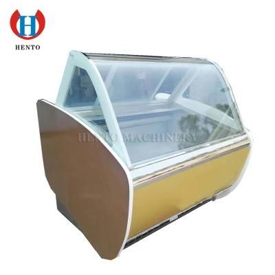 Supermarket Hotel Sliding Door Ice Cream Display Cabinet