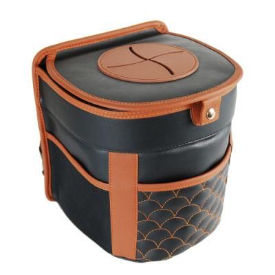 PU Leather Portable Car Trash Bag Car Garbage Bin