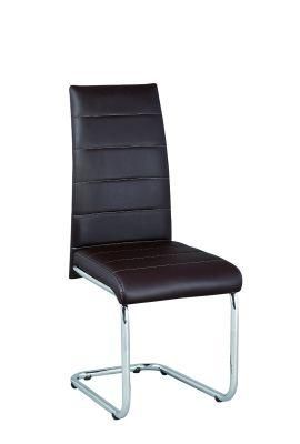 Black PU Chrome Iron Dining Chair